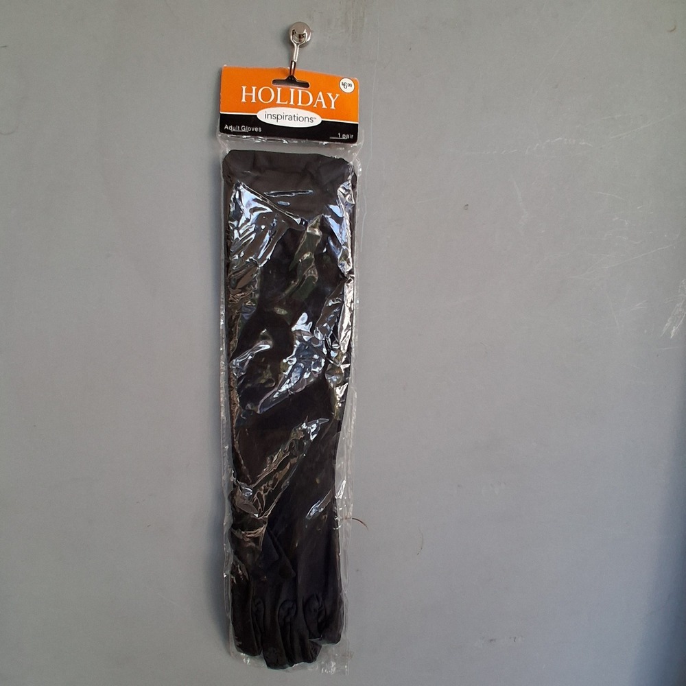 NWT Holiday Inspirations Black Opera Length Gloves Adult NEW Halloween costume